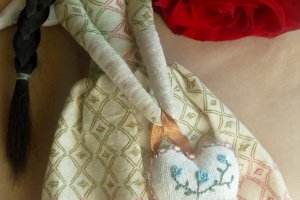 Тильда кукла ангел с сердцем. - Описание