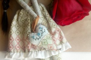 Тильда кукла ангел с сердцем. - Описание