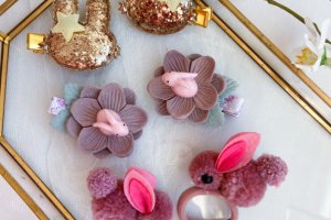 Работа Набор из зайчиками заколки 14
