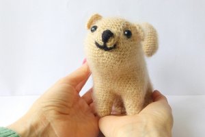 Породистая собака, мягкая игрушка, вязаная крючком - Описание
