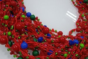 Етно намисто червоне ручна робота,,Петриківка" - Опис