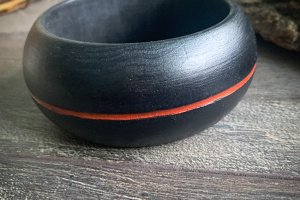Работа Деревянный браслет красное золото