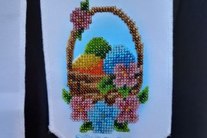 Пасхальный бант на корзину Пасхальная салфетка - Описание