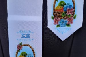 Пасхальный бант на корзину Пасхальная салфетка - Описание