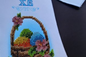 Пасхальный бант на корзину Пасхальная салфетка - Описание