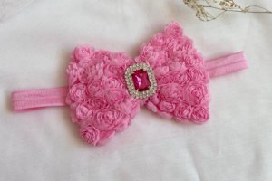 Повязка большой розовый бант. - Описание
