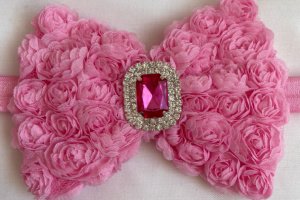 Повязка большой розовый бант. - Описание