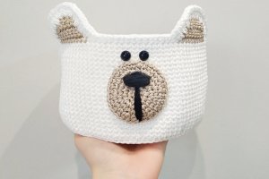Корзина "Белый мишка", 1 шт - Описание