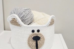 Корзина "Белый мишка", 1 шт - Описание