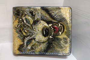 Кошелек из натуральной кожи, с тиснением ручная работа,  - Описание