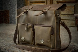 Кожаный мужской портфель, Деловая сумка под ноутбук  - Описание