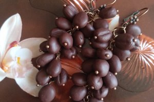 Винтажные серьги с кофе - Описание