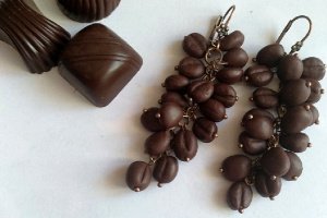 Винтажные серьги с кофе - Описание