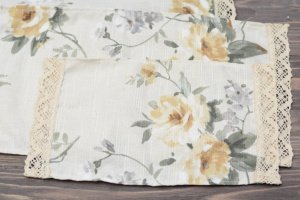 Серветка на кошик з мереживом 52 * 28см. жовті квіти