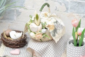 Серветка на кошик з мереживом 52 * 28см. жовті квіти - Опис