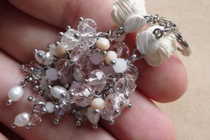 Сережки грона, стильні довгі сережки, сережки для нареченої - Опис
