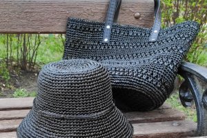 Пляжная сумка из рафии - Описание