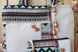 Сумка и косметичка из гобелена - Описание