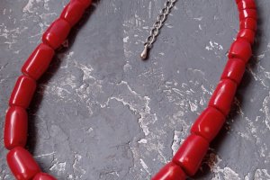 Ожерелье из огромных натуральных кораллов под старинное - Описание