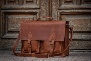 Чоловік шкіряний портфель, Сумка для ноутбука - Опис