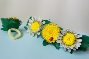 Цветы с фоамирану, одуванчики, васильки, ромашки - Описание