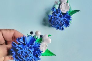 Цветы с фоамирану, одуванчики, васильки, ромашки - Описание