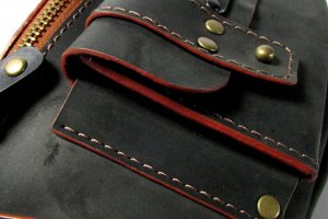 Сумка на пояс-бананка, з натуральної шкіри ручної роботи - Опис