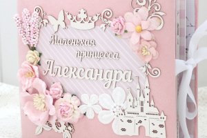 Розовый замшевый альбом для девочки  - Описание