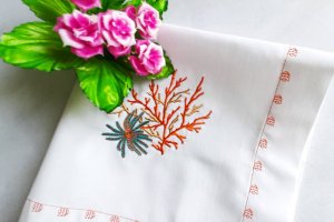 Салфетки  "Подводный мир с водорослями и рыбкой" - Описание