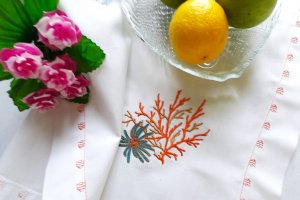 Салфетки  "Подводный мир с водорослями и рыбкой" - Описание