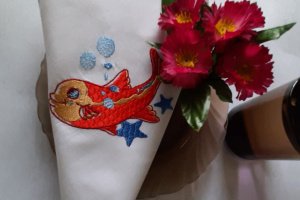 Салфетки  "Подводный мир с ракушкой и рыбкой" - Описание