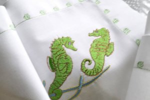 Салфетки  "Подводный мир с водорослями и морскими конькам" - Описание