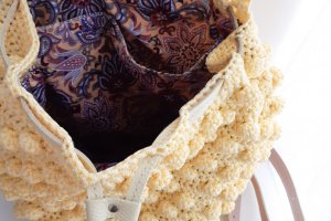 Рюкзак з візерунком "шишечки" лимонний - Опис