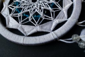 Белый Ловец снов. Деко для дома. Подарок. Амулет - Описание