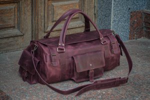 Кругле шкіряне дорожня сумка, Спортивна чоловіча сумка - Опис