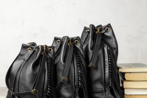 Кожаный Бежевый Рюкзак Сумка На Лето - Описание