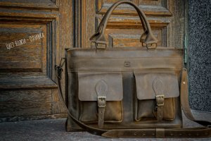 Деловой  чоловічий портфель, Шкіряна сумка під ноутбук - Опис