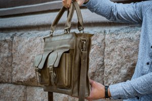 Деловой  чоловічий портфель, Шкіряна сумка під ноутбук - Опис