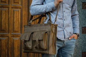 Деловой  чоловічий портфель, Шкіряна сумка під ноутбук - Опис