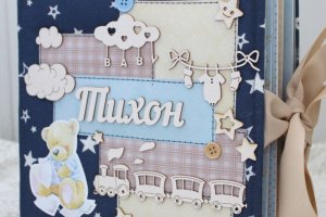 Фотоальбом для мальчика , бебибук, скрапбукинг - Описание