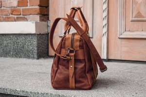 Шкіряний чоловічий саквояж, Ділова чоловіча сумка - Опис