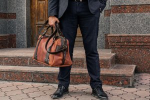 Шкіряний чоловічий саквояж, Ділова чоловіча сумка - Опис
