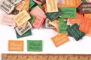 Бирки тканевые Ручная работа микс цветов