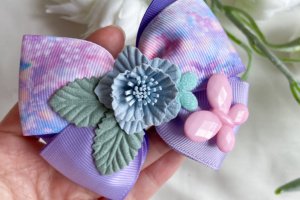 Набір бантики- резинки в садік ,бантики в школу квіти,павлін - Опис