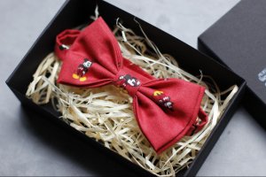 Краватка-метелик з Міккі Маусом темно-сіра - Опис