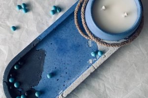 Декоративное блюдо из бетона  - Описание