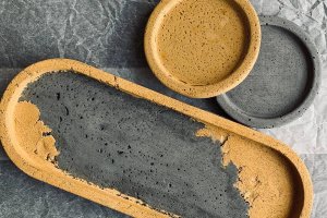 Декоративное блюдо из бетона  - Описание