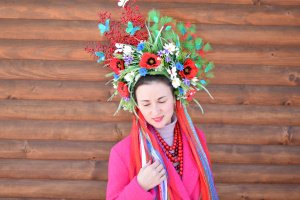 Работа Венок с маками, пышный венок, украинский веночек, этно