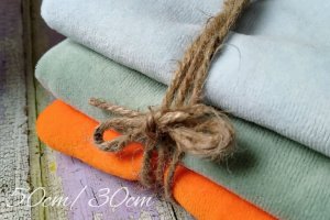 Набір бавовняного велюру Оливка, помаранч. і блакитний