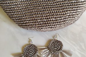 Авоська из рафии в цвете Metallic - Описание